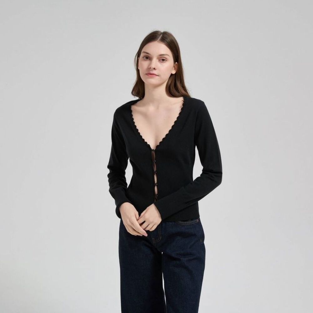 Women's Feminine Cardigan Sweater - Wild Fable Black M